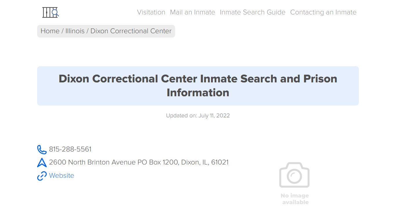 Dixon Correctional Center Inmate Search and Prison Information